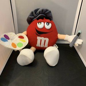 Red M & Ms plush 12 inches high with artist palette